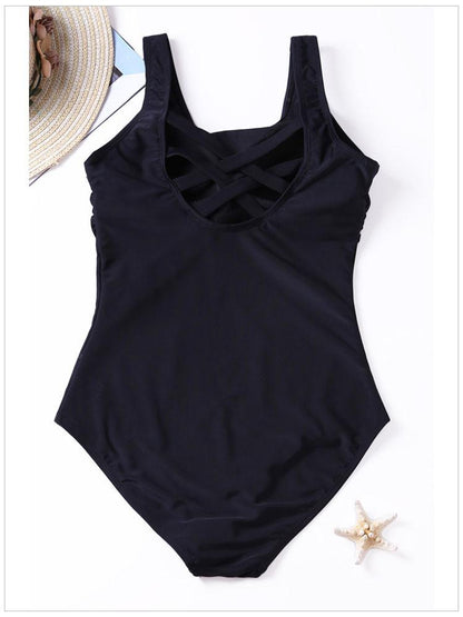 Women'S Gradient Solid Color Sexy Underwireless Bikini One-Piece Swimsuit