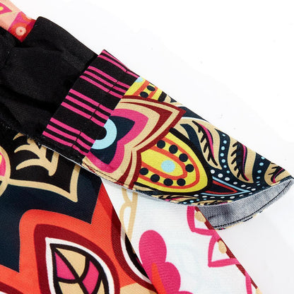 Women'S Bohemian Digital Print Bottom With High Waist Showing Thin And Loose Waisted Lantern Pants