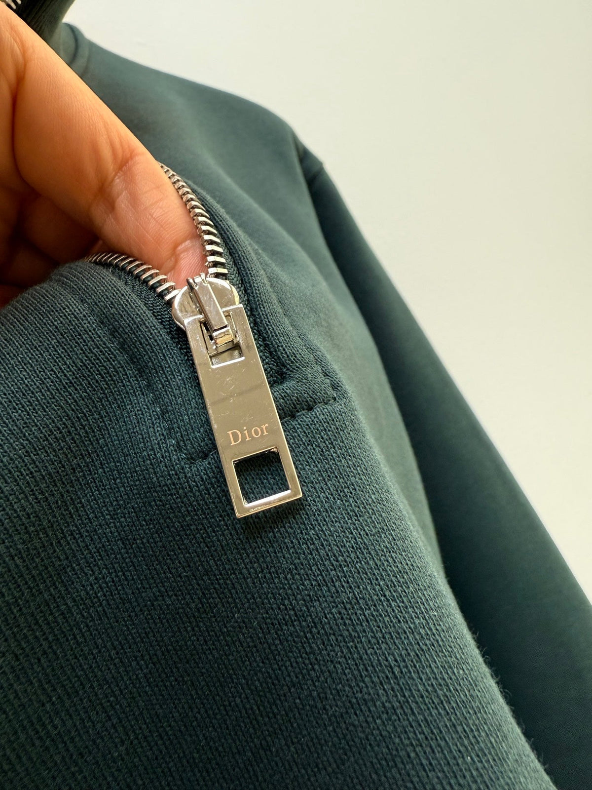 Dior Zipped Neckline Blue Sweatshirt