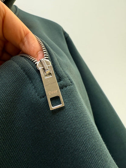 Dior Zipped Neckline Blue Sweatshirt