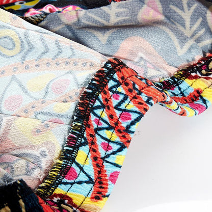 Women'S Bohemian Digital Print Bottom With High Waist Showing Thin And Loose Waisted Lantern Pants