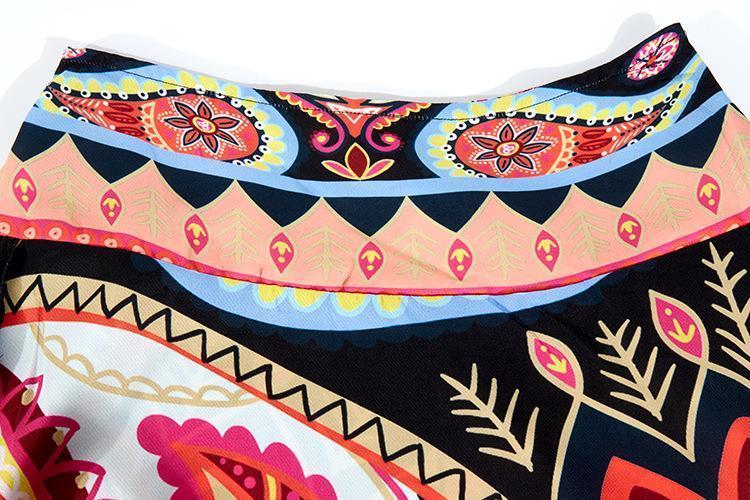 Women'S Bohemian Digital Print Bottom With High Waist Showing Thin And Loose Waisted Lantern Pants