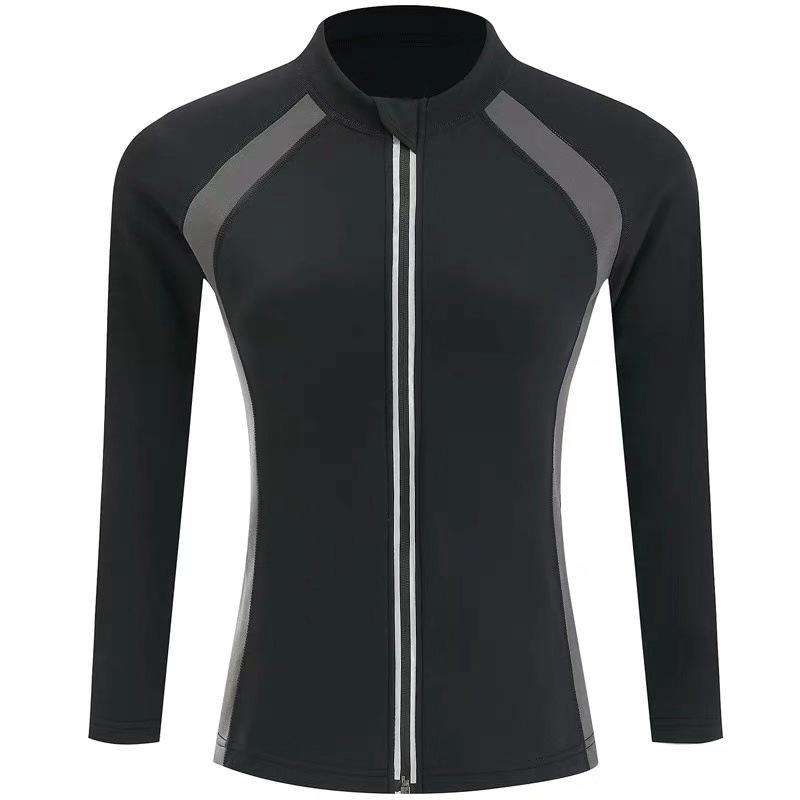 Color Matching Sweat Suit Scr Lady Zipper Sweat Suit Shaping Fat Slimming Suit Yoga Exercise Fitness