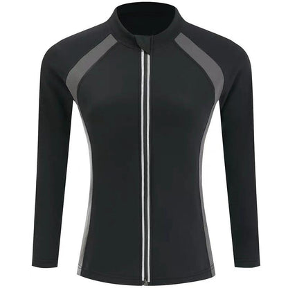 Color Matching Sweat Suit Scr Lady Zipper Sweat Suit Shaping Fat Slimming Suit Yoga Exercise Fitness