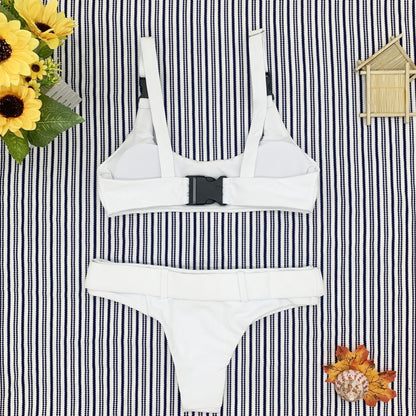 Women'S Bikini Buckle Split Swimsuit