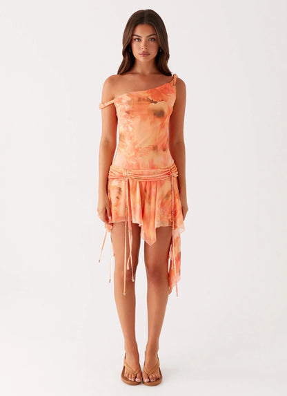 Catch Up Mini Dress - Sunset Floral
