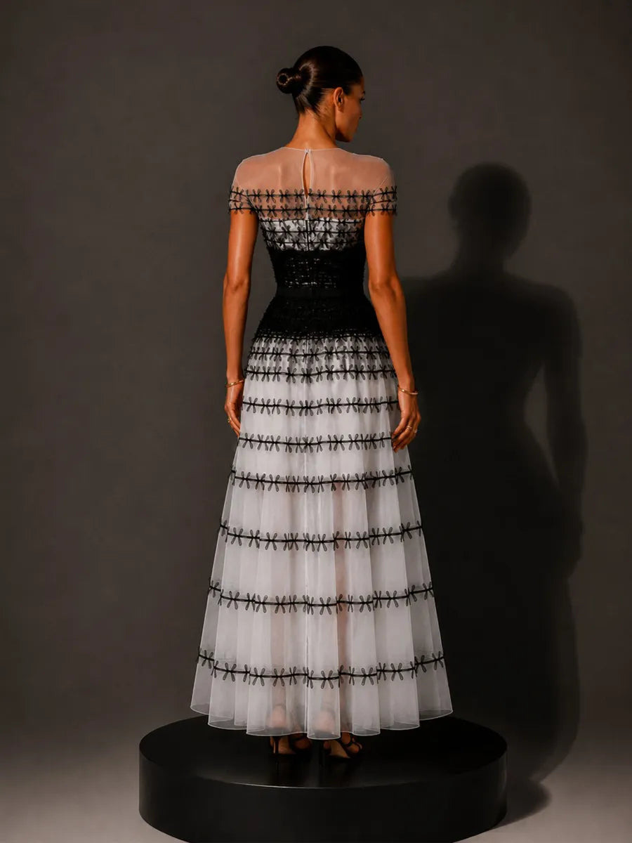 Everly Mesh-Paneled Off-the-Shoulder Maxi Dress
