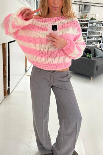 Cotton Candy Navy Stripe Knit Jumper