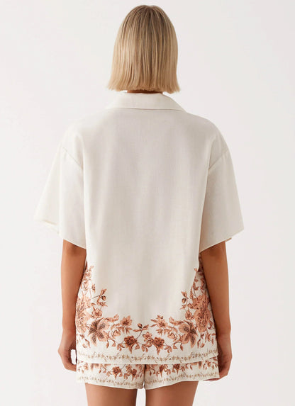 Dreamy Days Oversized Linen Shirt - Ivory