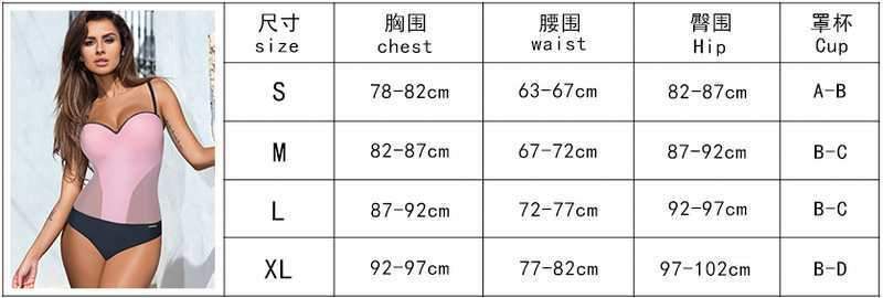 Siamese Women'S Triangle Swimsuit Large Size Contrast