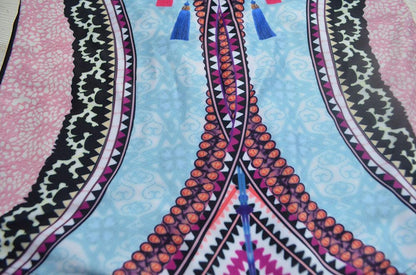 New Printed Color-Blocking Geometric One-Piece Swimsuit