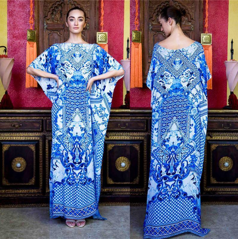 Bohemia Loose Printed Beach Cover-Ups Maxi Dress