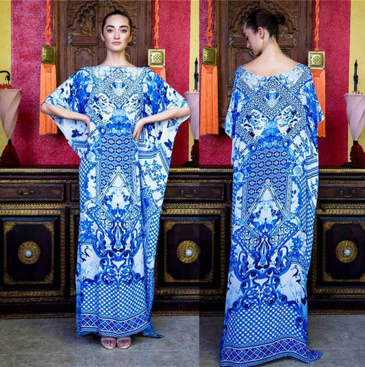 Bohemia Loose Printed Beach Cover-Ups Maxi Dress
