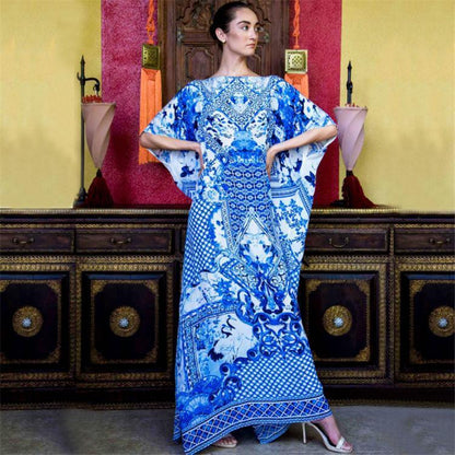 Bohemia Loose Printed Beach Cover-Ups Maxi Dress