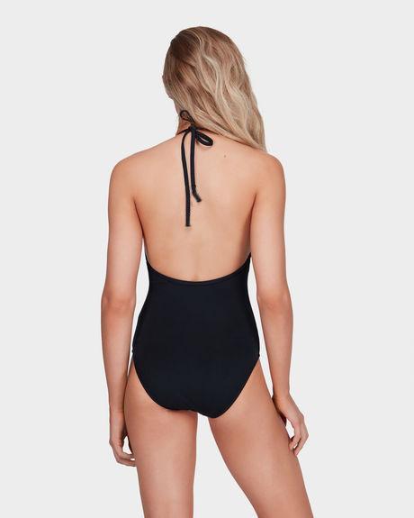 New Printed Color-Blocking Geometric One-Piece Swimsuit