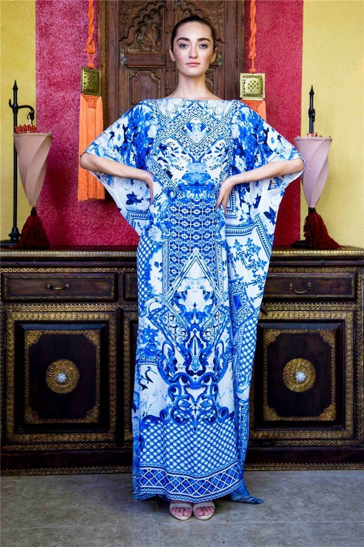 Bohemia Loose Printed Beach Cover-Ups Maxi Dress