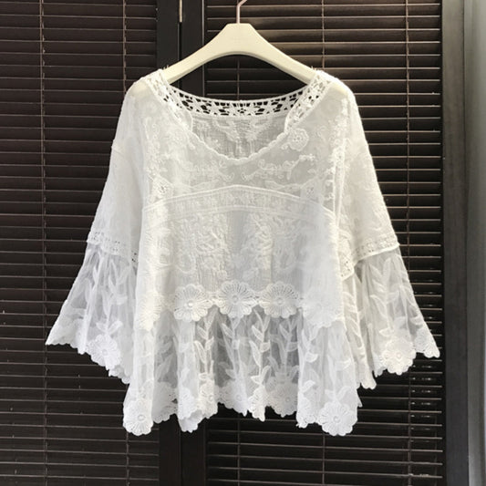 Crosa - Floral Bell Sleeve Pullover