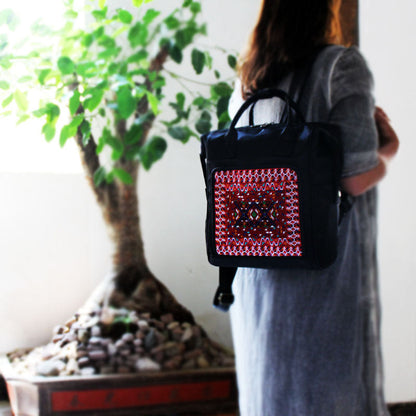National Style Embroidered Backpack Oxford Nylon Embroidered Large Capacity Backpack