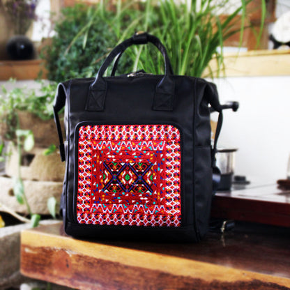 National Style Embroidered Backpack Oxford Nylon Embroidered Large Capacity Backpack