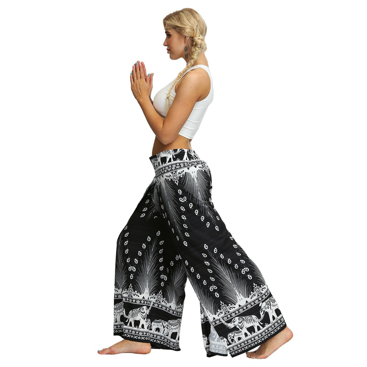 Digital Print Snow Women'S Casual Wide Leggings Yoga Pants Fashion Fork Straight Leggings