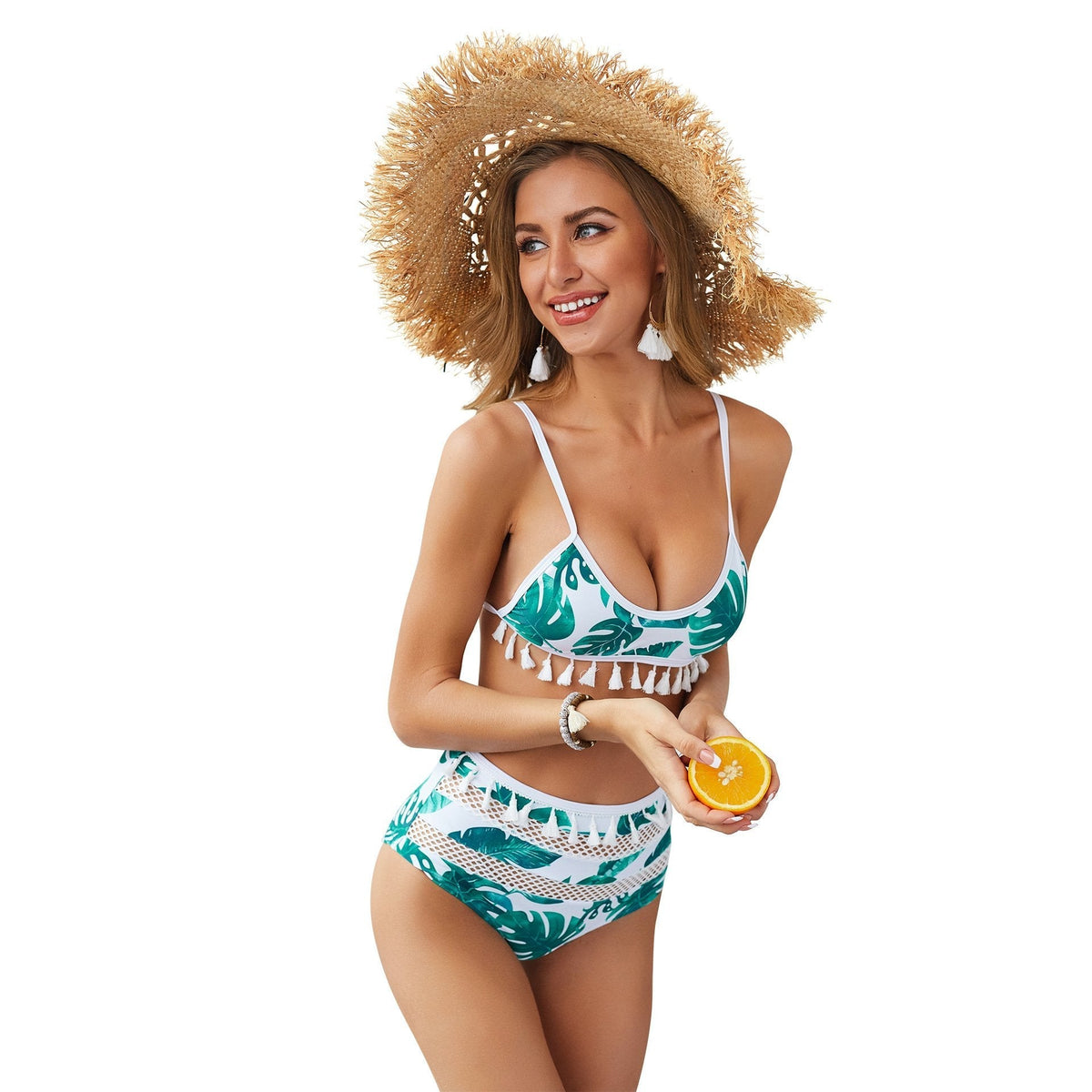 Tassel Stitching Two-Piece Swimsuit Bikini