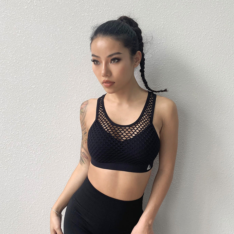 Sports Bra Shockproof Running Fitness Vest-Style Ladies Gather Thin Yoga Rims-Free Bras