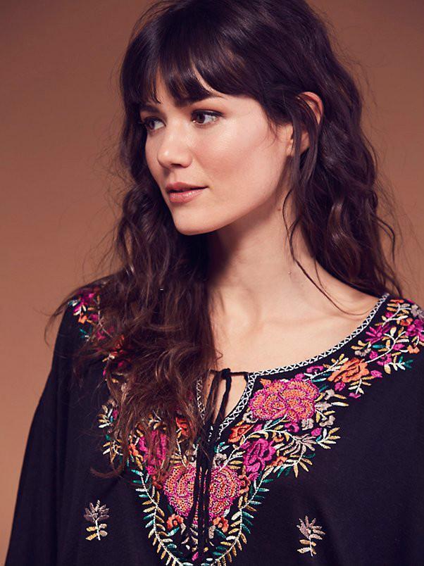 4 Color Embroidery Tassel V-Neck Cotton Embroidery Sleeves Shirt Jacket