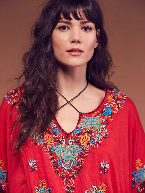 4 Color Embroidery Tassel V-Neck Cotton Embroidery Sleeves Shirt Jacket
