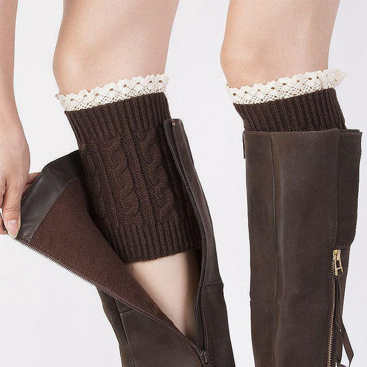 Boot Cuff Thick Short-Sleeved Thick Thick Bamboo Knit Wool Yarn Socks - 12
