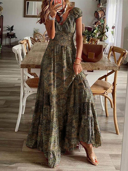 Sleeveless Floral Maxi Dress In Lightweight Fabric