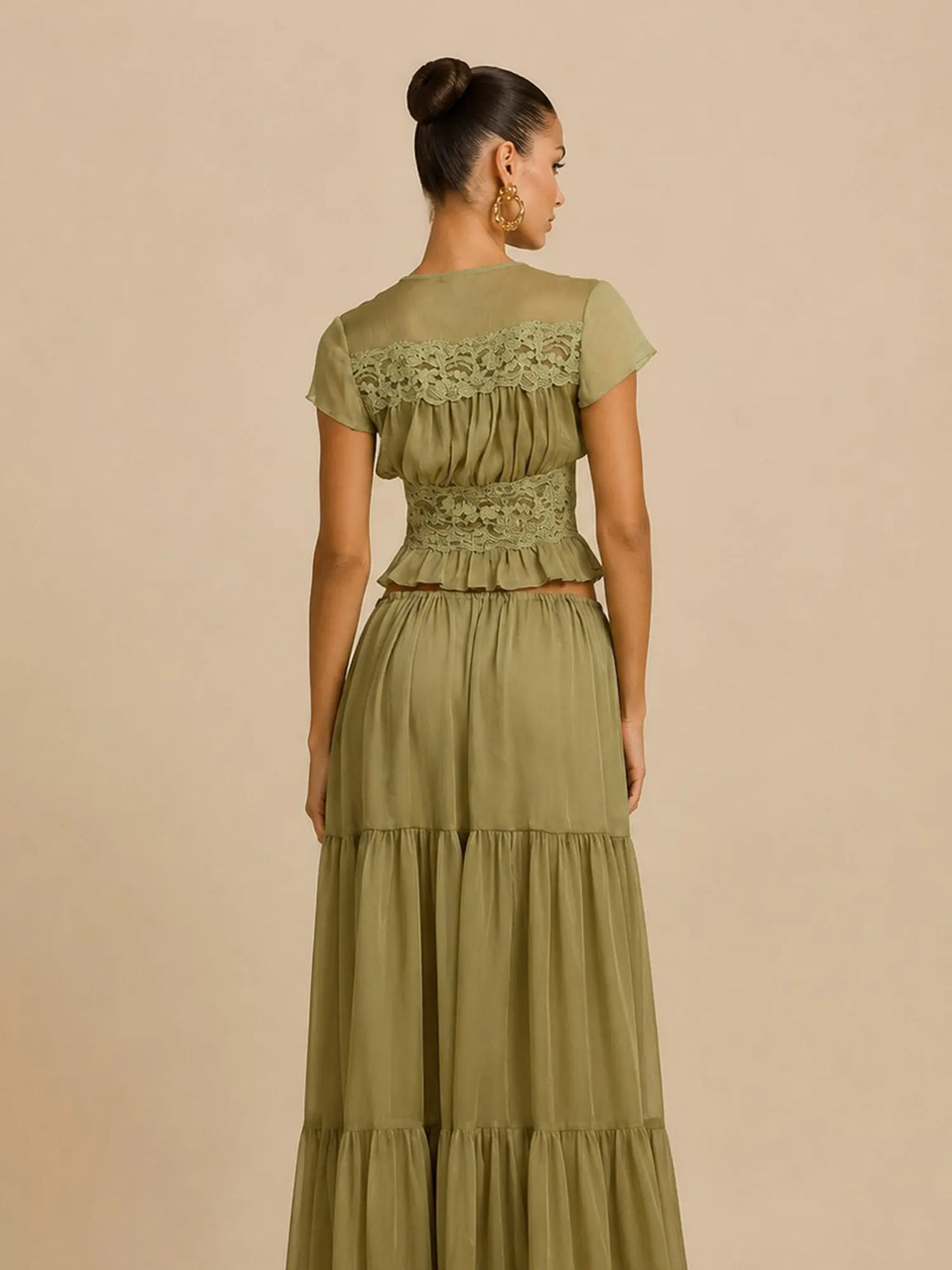 Keira Sexy Mesh Maxi Skirt Set