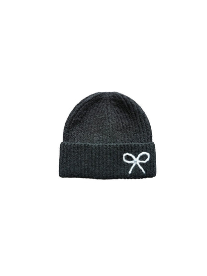 Haila - Knitted Beanie with Butterfly Embroidery