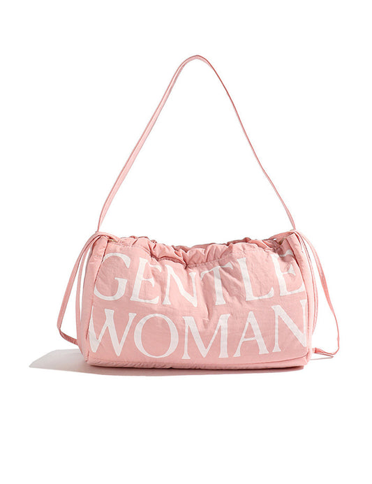 Drawstring Solid Puffer Underarm Shoulder Bag