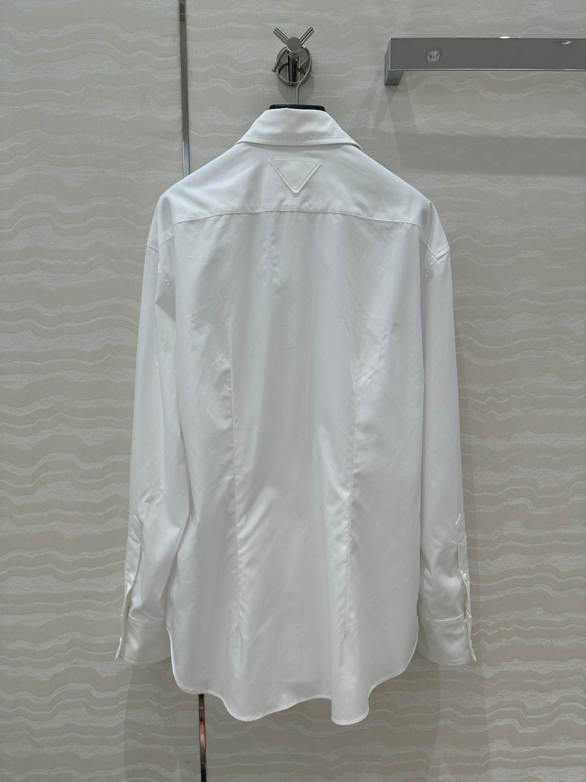 Prada Shirt with Diamond Brooch White Cotton