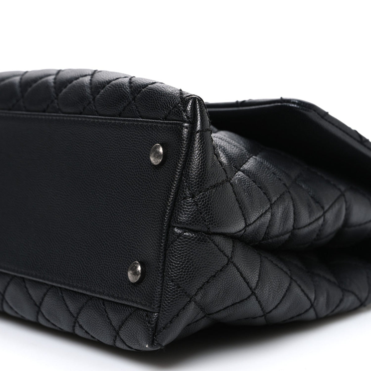 Caviar Quilted Medium Coco Handle Flap Black