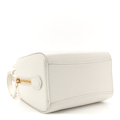 Tumbled Buffalo Micro Antigona Cube Bag White