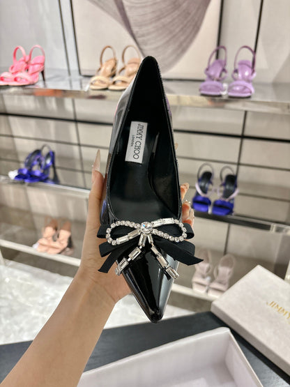 Jimmy Choo Auria Pumps 70 Black Patent Leather 597652