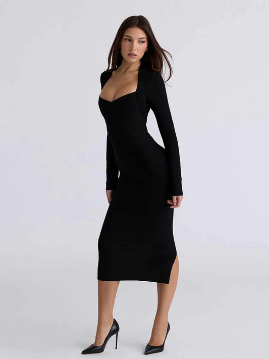 Evangeline Long Sleeve Bandage Midi Dress