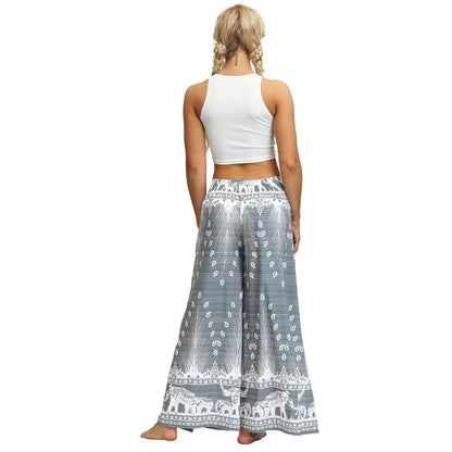 Digital Print Snow Women'S Casual Wide Leggings Yoga Pants Fashion Fork Straight Leggings