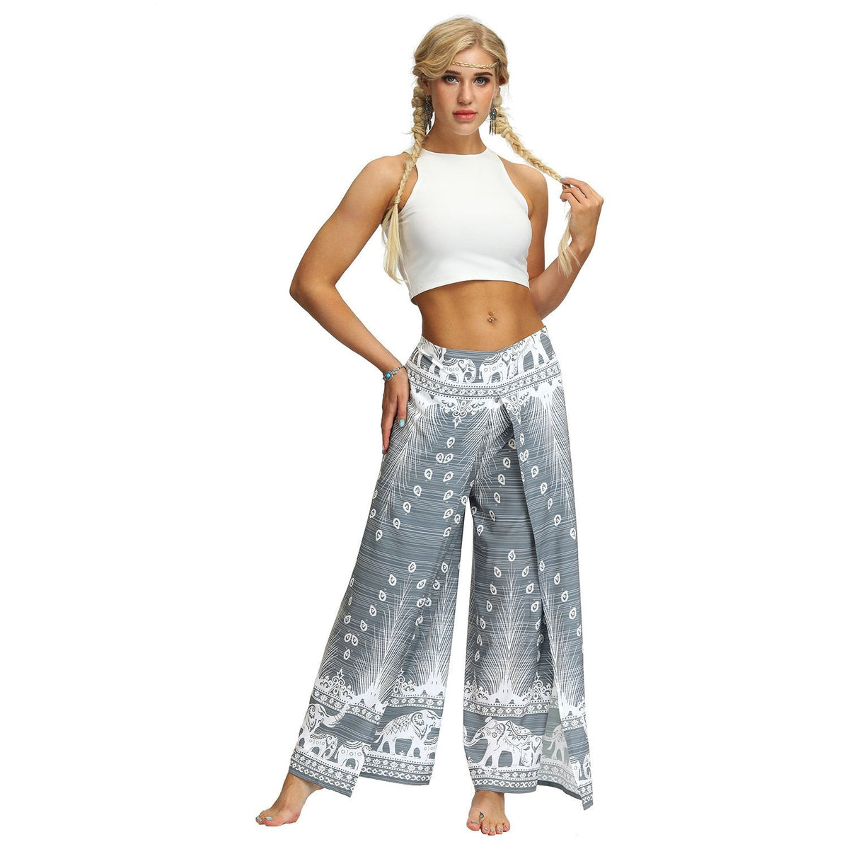 Digital Print Snow Women'S Casual Wide Leggings Yoga Pants Fashion Fork Straight Leggings