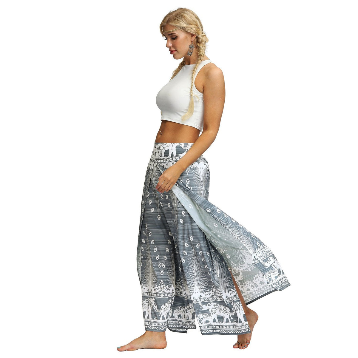 Digital Print Snow Women'S Casual Wide Leggings Yoga Pants Fashion Fork Straight Leggings