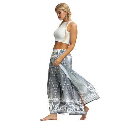 Digital Print Snow Women'S Casual Wide Leggings Yoga Pants Fashion Fork Straight Leggings