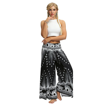Digital Print Snow Women'S Casual Wide Leggings Yoga Pants Fashion Fork Straight Leggings