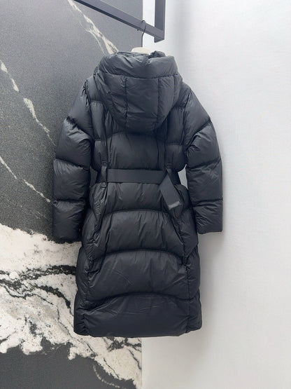 Burberry 25 Hooded Short Down Jacket with Adjustable Waist Black Polyester