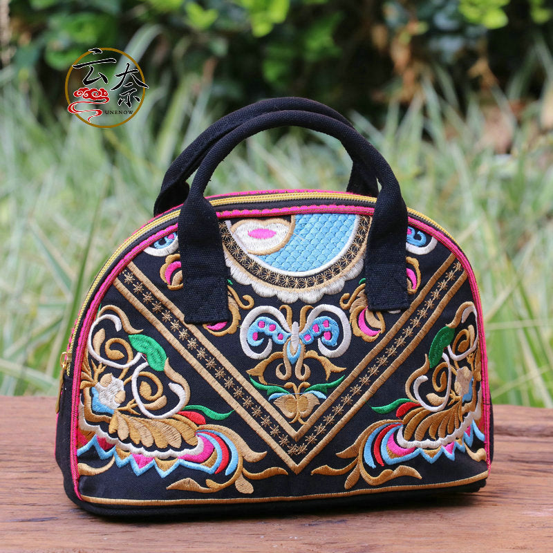 Tibet National Style Women'S Fashion Women'S Bag Embroidered Bag Shell-Shaped Small Bag
