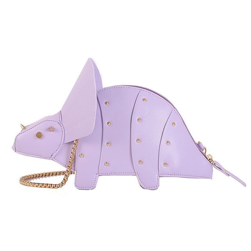 Trendy Cartoon Dinosaur Shoulder Bag Creative Rhinestone Crossbody Bag