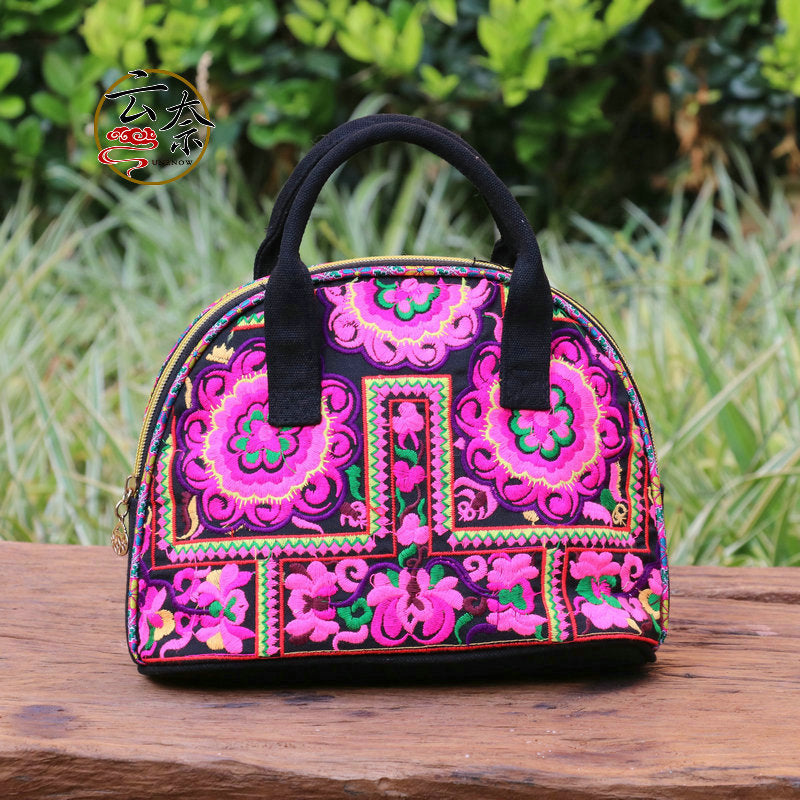 Tibet National Style Women'S Fashion Women'S Bag Embroidered Bag Shell-Shaped Small Bag