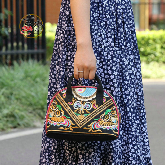 Tibet National Style Women'S Fashion Women'S Bag Embroidered Bag Shell-Shaped Small Bag