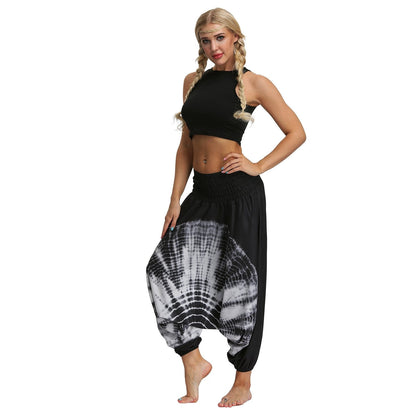 Dyed Digital Printed Women'S Sports Yoga Pants Large Size Loose-Fitting Lantern Dance Pants.