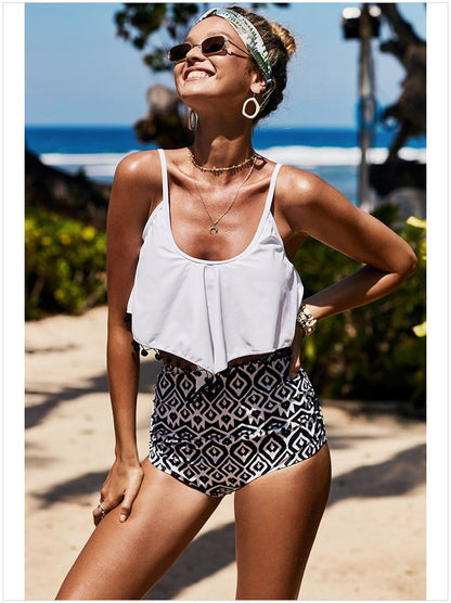 Spa Cover Belly Two-Piece Hem Ball Tassel Bikini